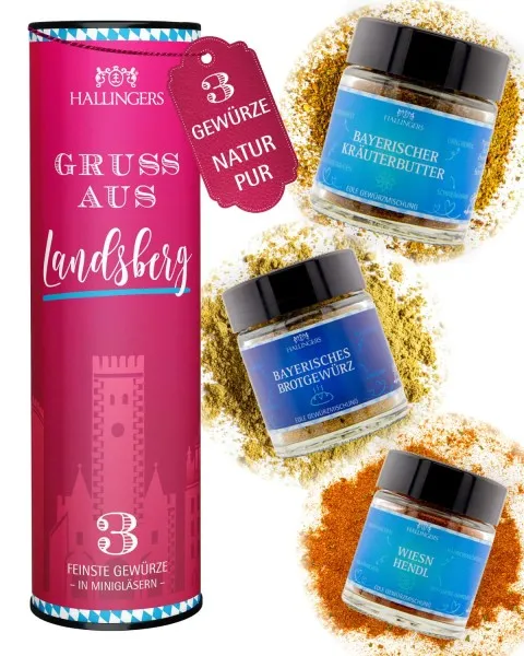 Gruß aus Landsberg - Gewürz-Set, 3 Gläser in Geschenkdose
