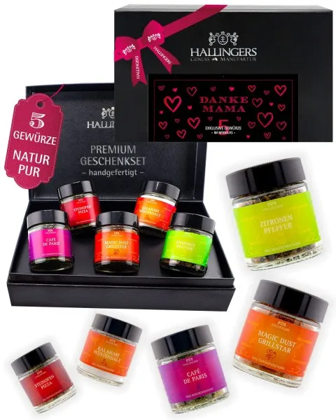 Danke Mama - Gewürz-Set, 5er Geschenkbox & Booklet
