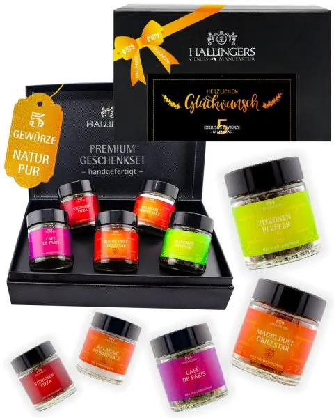 Herzlichen Glückwunsch - Gewürz-Set, 5er Geschenkbox & Booklet