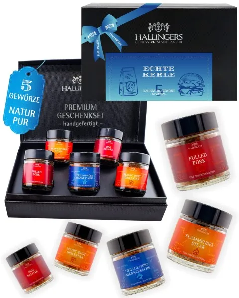 Echte Kerle - Gewürz-Set, 5er Geschenkbox & Booklet