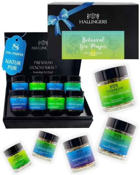 Botanical Gin Pimper - Gewürz-Set, 8er Geschenkbox & Booklet