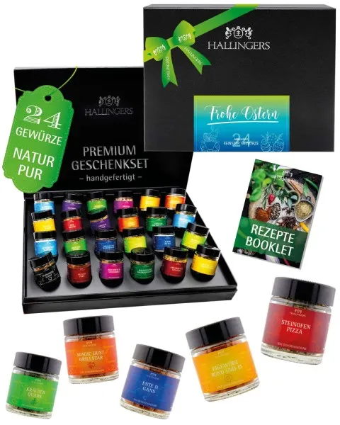 Frohe Ostern - Gewürz-Set, 24er Geschenkbox & Booklet