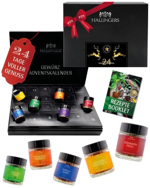 Adventskalender Goldene Elche - Gewürz, 24er Geschenkbox & Booklet