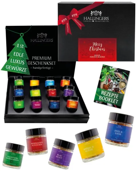 Merry Christmas - Gewürz-Set, 12er Geschenkbox & Booklet