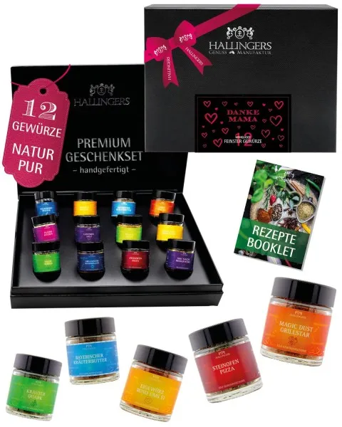 Danke Mama - Gewürz-Set, 12er Geschenkbox & Booklet