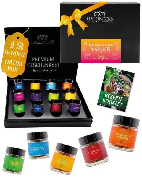 Herzliche Ostergrüße - Gewürz-Set, 12er Geschenkbox & Booklet
