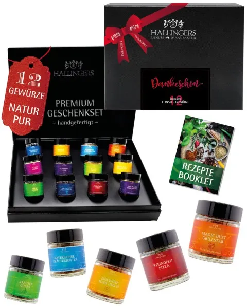 Dankeschön - Gewürz-Set, 12er Geschenkbox & Booklet
