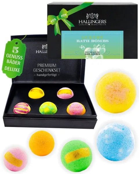 Luxury Bath Bombs - Green - Badebomben-Set, 5 Badekugeln Bath Bomb