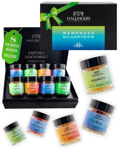 Badesalz Klassiker - Blue - Badesalze-Set, 8x Badezusatz Totes Meer