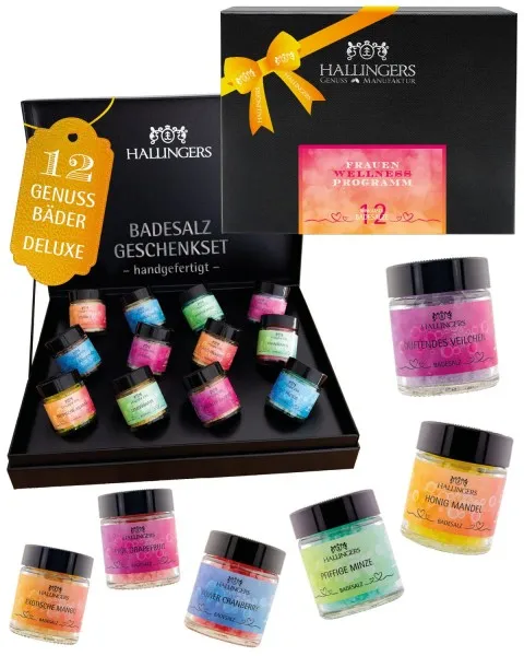Frauen-Wellness-Programm - Badesalze-Set, 12x Badezusatz Totes Meer