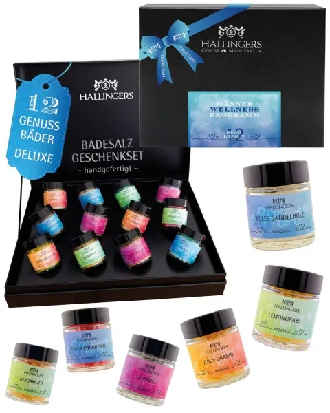 Männer-Wellness-Programm - Badesalze-Set, 12x Badezusatz Totes Meer
