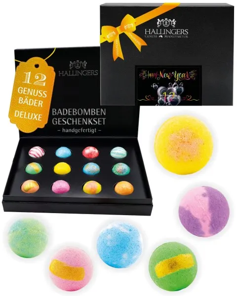 Happy New Year - Badebomben-Set, 12 Badekugeln Bath Bomb