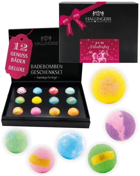 Zum Valentinstag - Badebomben-Set, 12 Badekugeln Bath Bomb