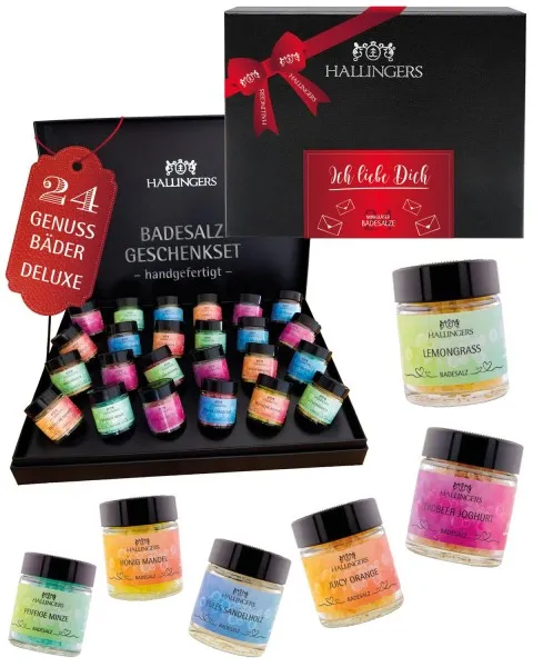 Ich Liebe Dich - Badesalze-Set, 24x Badezusatz Totes Meer