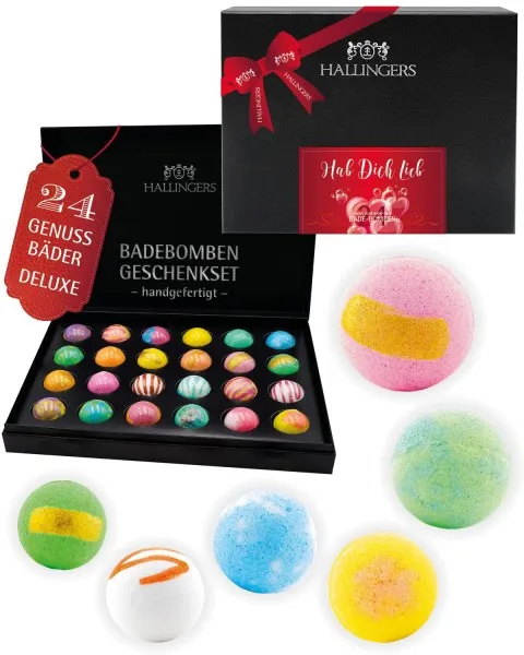 Hab Dich Lieb - Badebomben-Set, 24 Badekugeln Bath Bomb