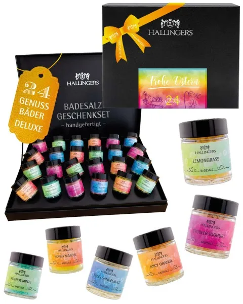 Frohe Ostern - Badesalze-Set, 24x Badezusatz Totes Meer
