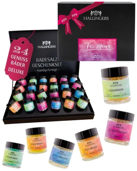 Für Mama - Badesalze-Set, 24x Badezusatz Totes Meer