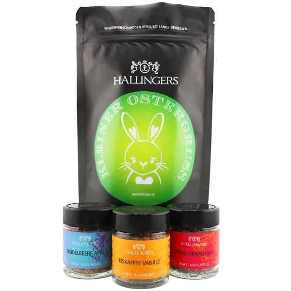 Kleiner Ostergruß green (kleines Osternest 3 coldbrew Oster-Eistees im Kaltaufguss) - Feinkost-Set, Gourmet-Auswahl Wundertüte