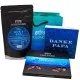 Vatertag Bag blue (großes Mitbringsel Schokoladen-Tafel, 9er-Pralinen & Gewürze-Rub) - Feinkost-Set, Gourmet-Auswahl XL