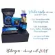 Happy Birthday Blue (großes Mitbringsel Kaffee Schokolade 9er Pralinen Mandeln & Gewürz) - Feinkost-Set, XXL-Geschenkkorb Gourmet