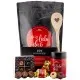 Ich liebe Dich XXL (großer Liebesgruß Pralinen, Nougat-Busserl, Tafel Schokolade & Kochlöffel) - Feinkost-Set, XXL-Wundertüte Gourmet