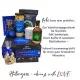 Zum Valentinstag blue (großer Liebesgruß Likör Müsli Nougat Pralinen Kaffee & mehr) - Feinkost-Set, XXL-Geschenkkorb Gourmet
