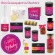Happy birthday pink (großer Geburtstagsgruß Sekt, Pralinen, Nougat, Müsli Duftkerze & viel mehr) - Feinkost-Set, XXL-Geschenkkorb Gourmet