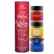 Vom Nikolaus (veganes Mitbringsel Tee, Konfitüre & Gewürz) - Feinkost-Set, 3x Miniglas Geschenkdose