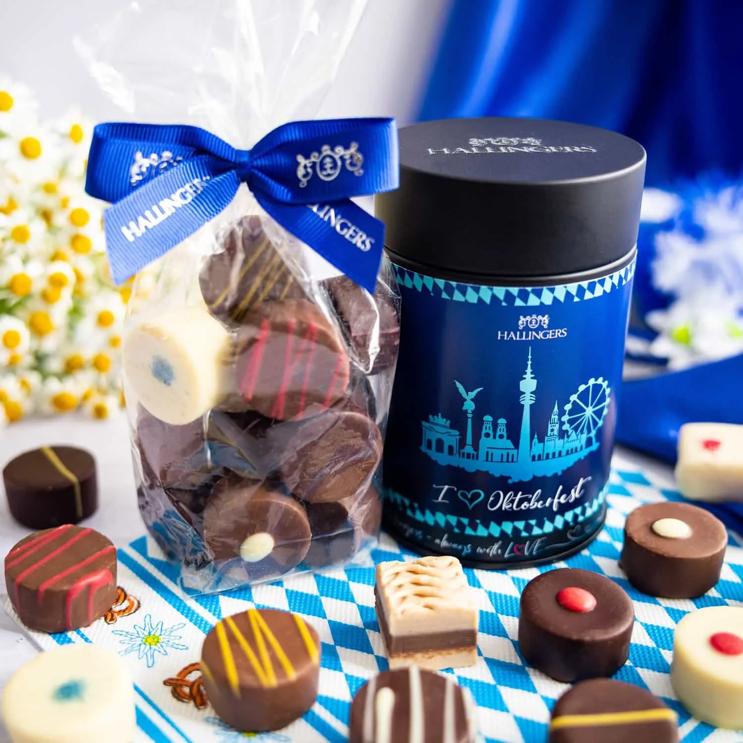 PRALINEN IN DER GESCHENKDOSE OHNE ALKOHOL - Edle handgemachte Pralinen aus feinstem Confiserie-Edelkakao, stilvoll verpackt in einer hochwertigen Geschenkdose. Perfekt als exklusives Geschenk für besondere Genussmomente