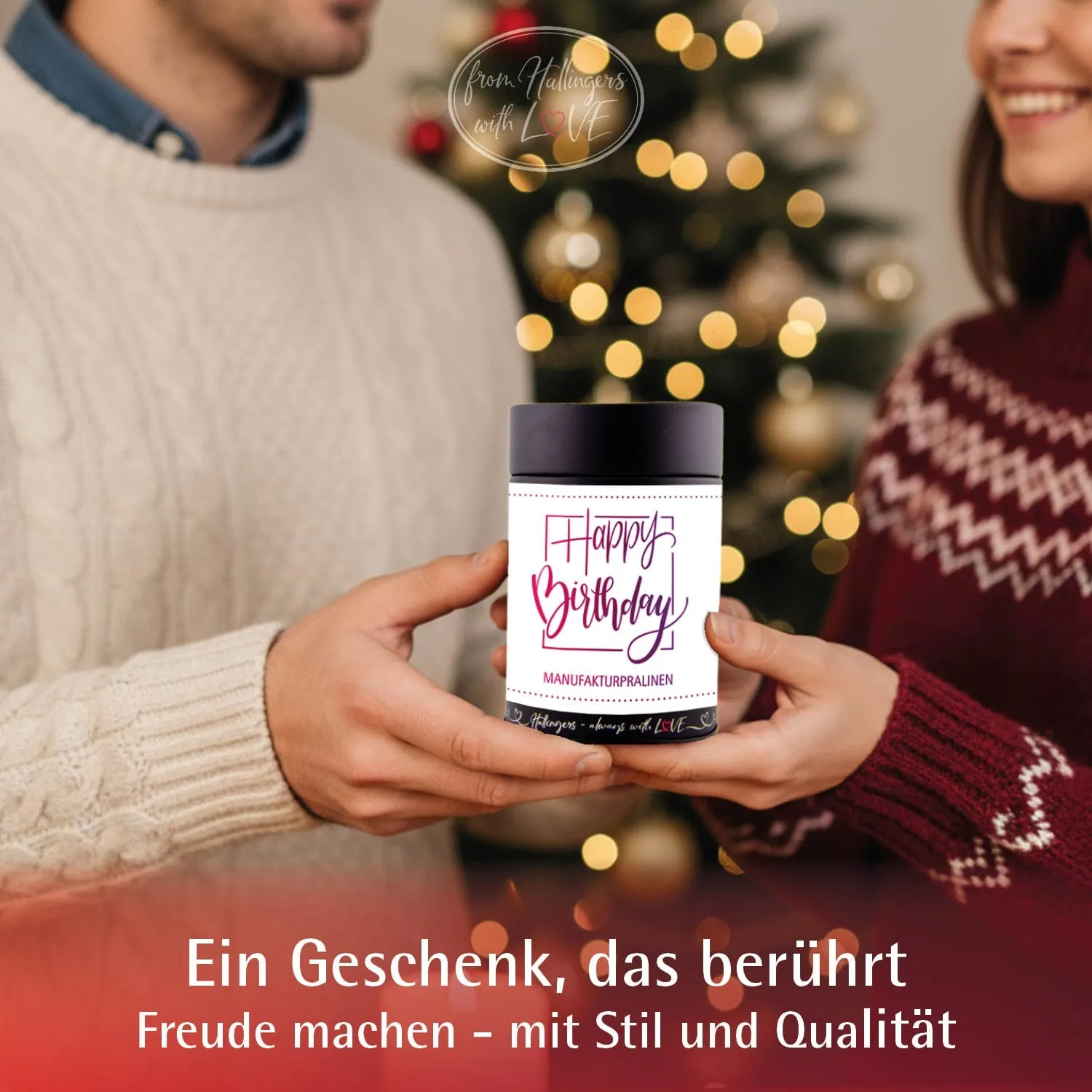 Happy Birthday Pink - Pralinen, ohne Alkohol handmade