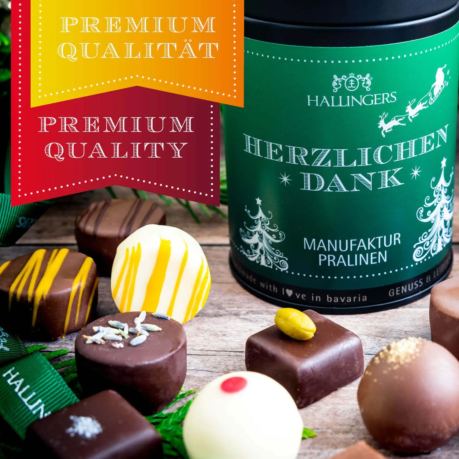 HANDWERK STATT MASSENWARE - Edition \Herzlichen Dank Christmas\: Vergiss billig produzierte Standard-Pralinen mit schöner Verpackung - entscheidend ist nicht nur der erste Eindruck, sondern der Geschmack, der noch lange in Erinnerung bleibt