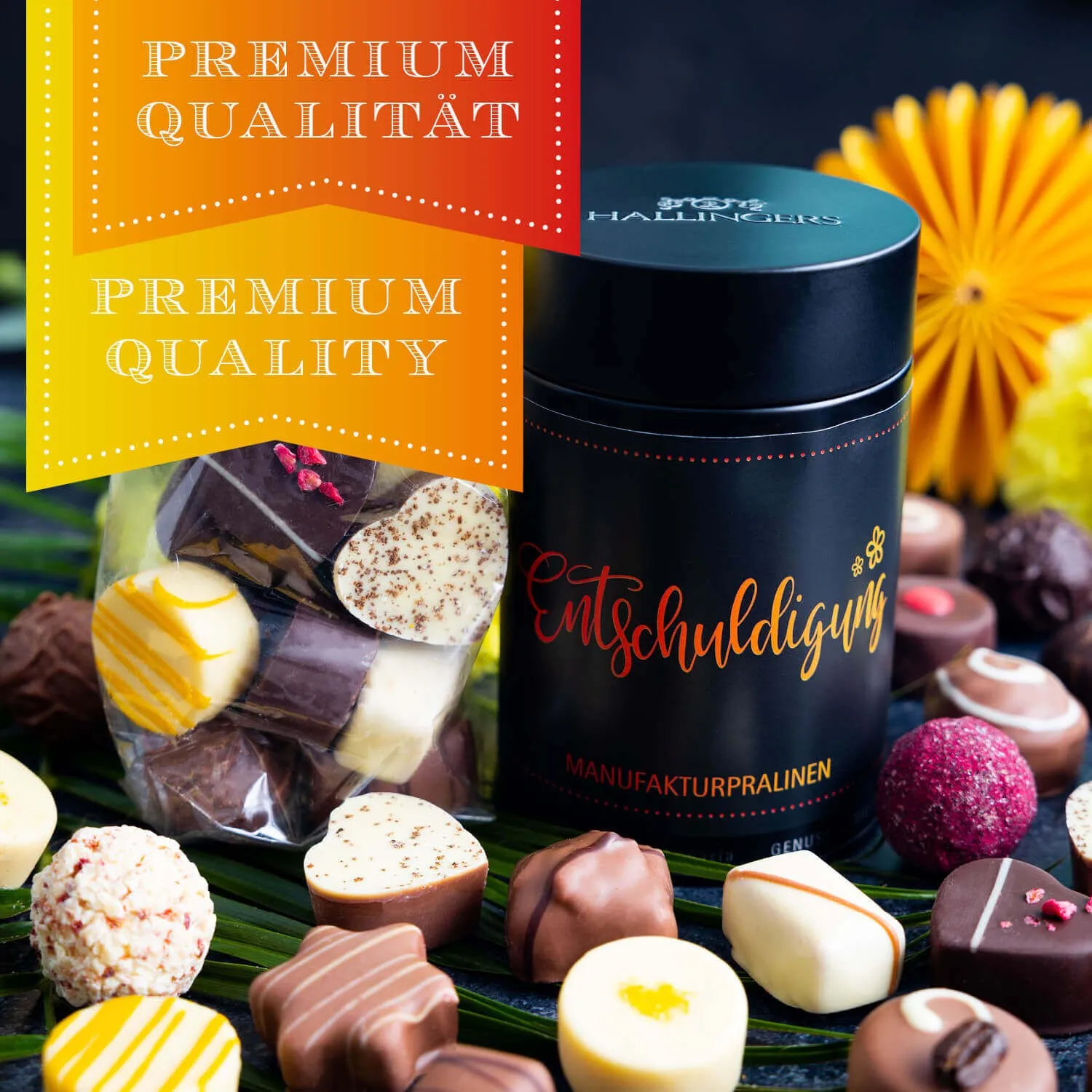 HANDWERK STATT MASSENWARE - Edition \Entschuldigung\: Vergiss billig produzierte Standard-Pralinen mit schöner Verpackung - entscheidend ist nicht nur der erste Eindruck, sondern der Geschmack, der noch lange in Erinnerung bleibt