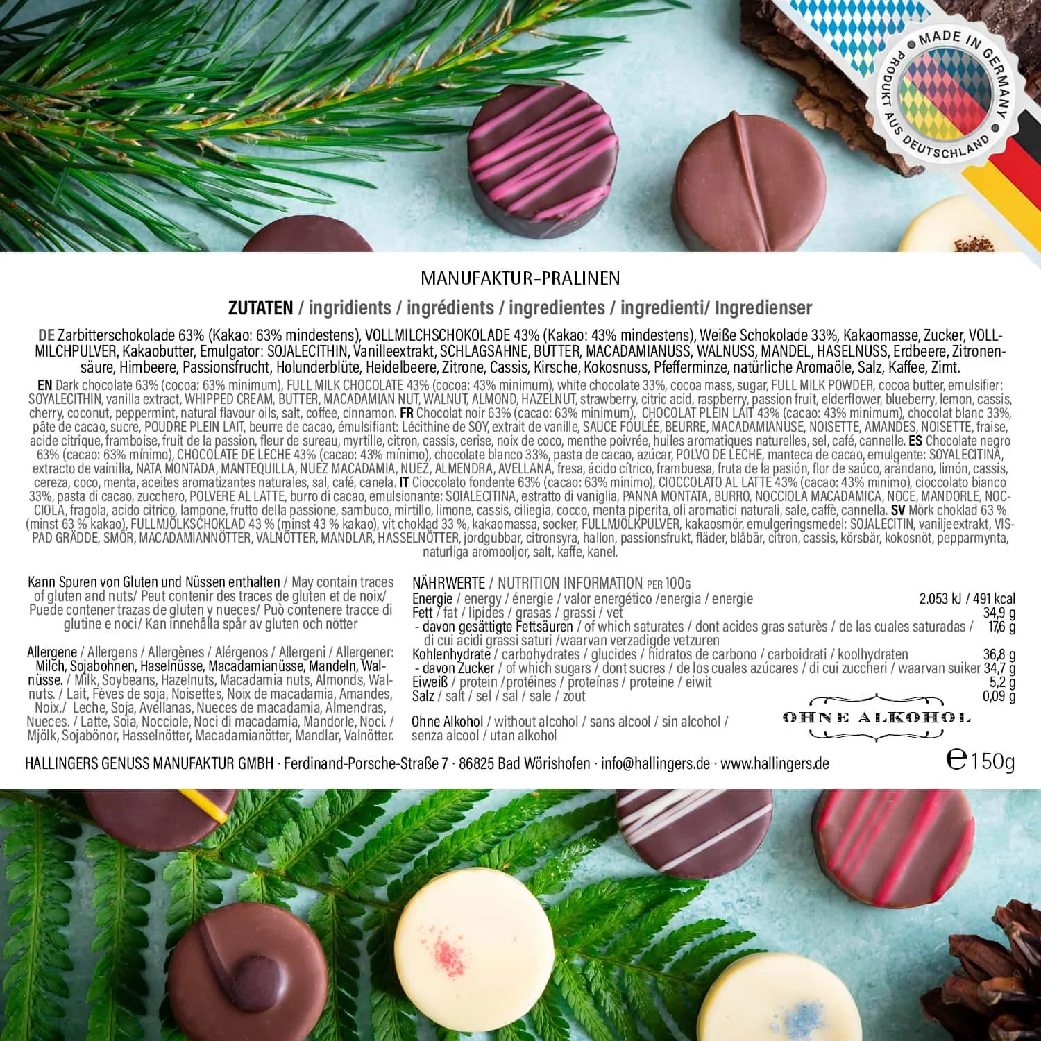 Hurra! Grünes Abitur - Pralinen, ohne Alkohol handmade