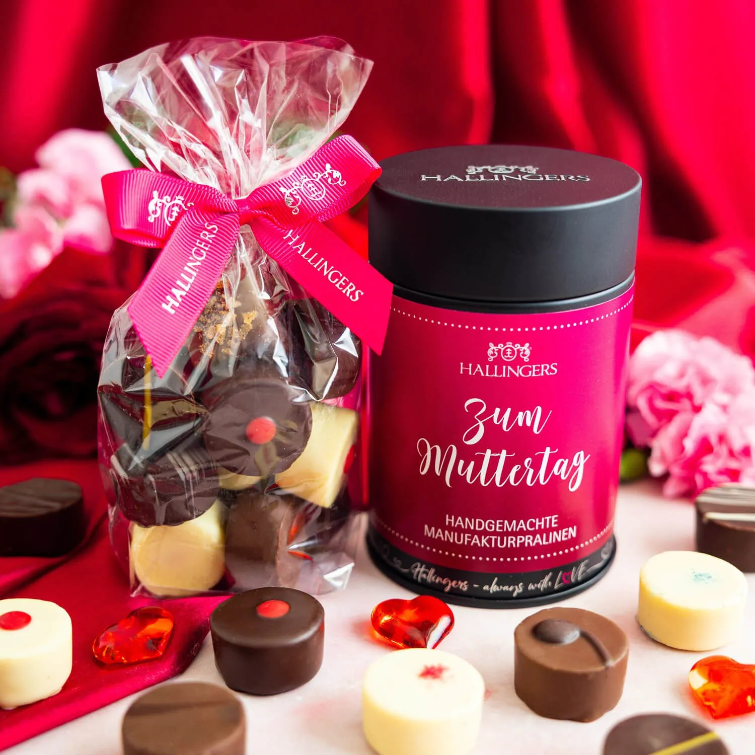 PRALINEN IN DER GESCHENKDOSE OHNE ALKOHOL - Edle handgemachte Pralinen aus feinstem Confiserie-Edelkakao, stilvoll verpackt in einer hochwertigen Geschenkdose. Perfekt als exklusives Geschenk für besondere Genussmomente