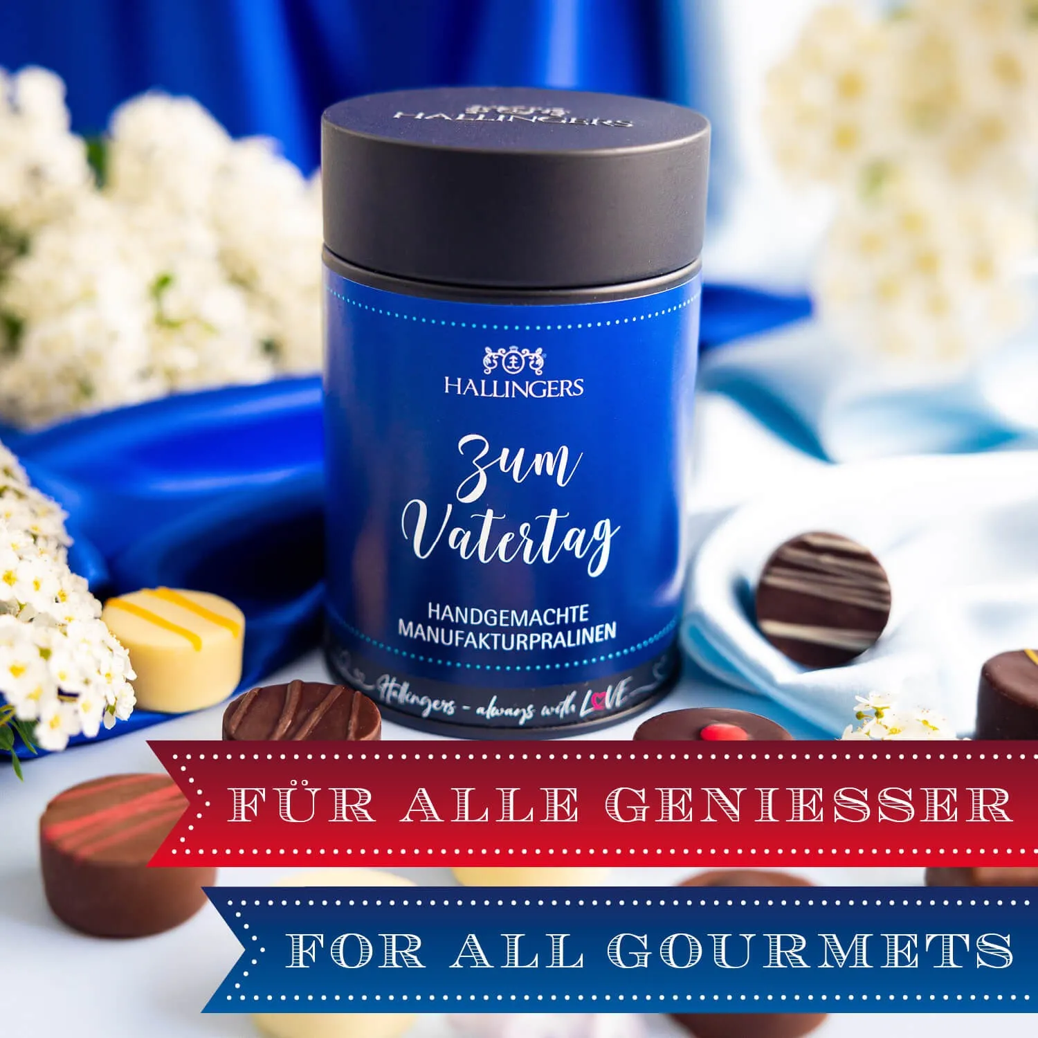 HANDWERK STATT MASSENWARE - Edition \Zum Vatertag\: Vergiss billig produzierte Standard-Pralinen mit schöner Verpackung - entscheidend ist nicht nur der erste Eindruck, sondern der Geschmack, der noch lange in Erinnerung bleibt