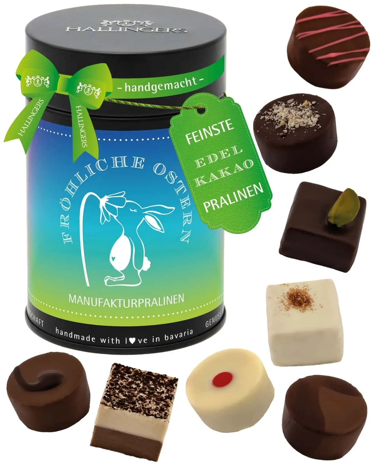 PRALINEN IN DER GESCHENKDOSE OHNE ALKOHOL - Edle handgemachte Pralinen aus feinstem Confiserie-Edelkakao, stilvoll verpackt in einer hochwertigen Geschenkdose. Perfekt als exklusives Geschenk für besondere Genussmomente