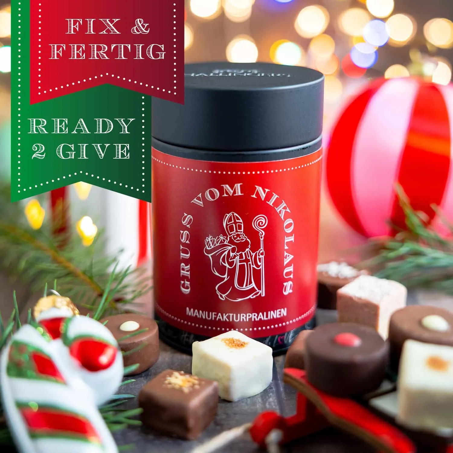 HANDWERK STATT MASSENWARE - Edition \Gruß vom Nikolaus\: Vergiss billig produzierte Standard-Pralinen mit schöner Verpackung - entscheidend ist nicht nur der erste Eindruck, sondern der Geschmack, der noch lange in Erinnerung bleibt