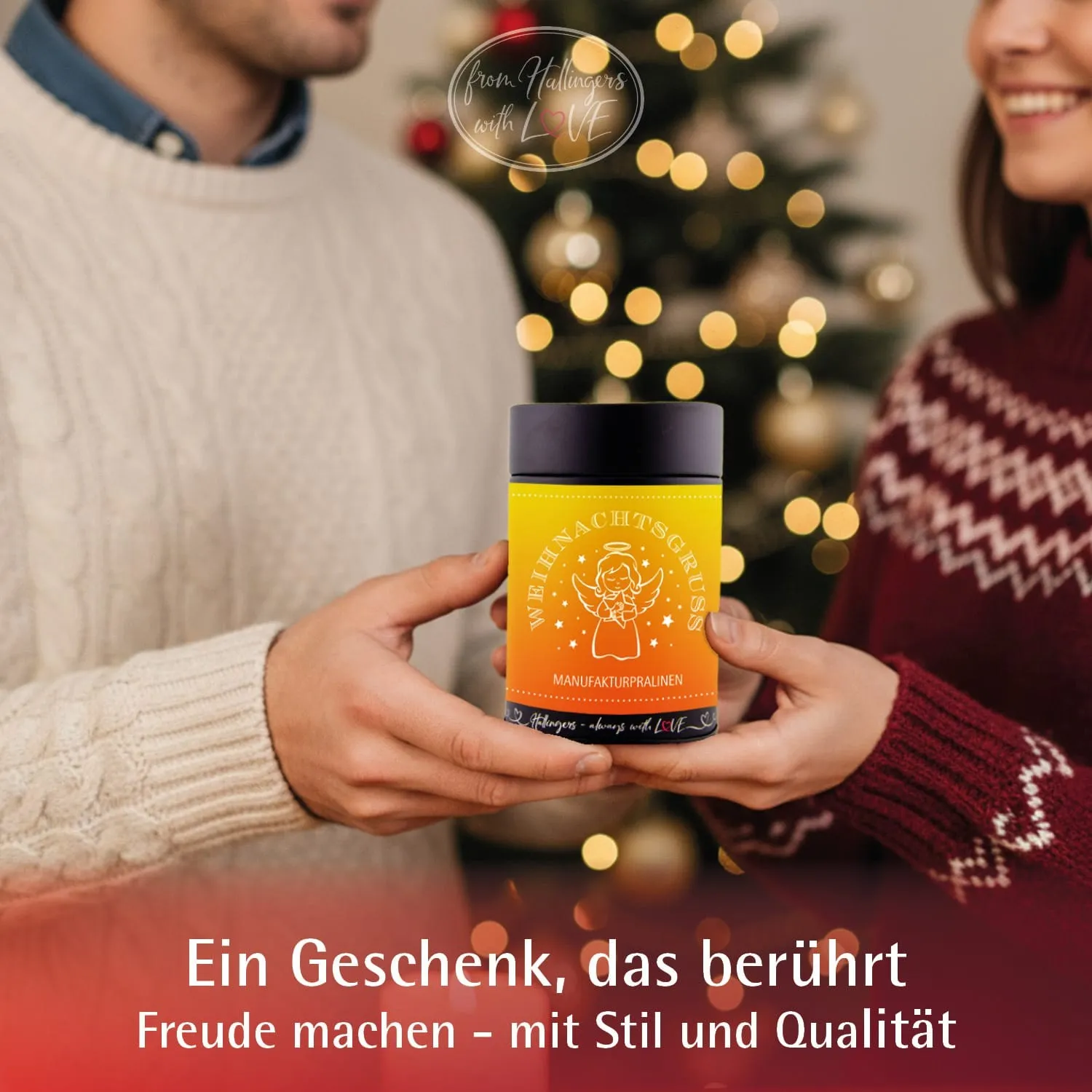 Weihnachtsgruß - Pralinen, ohne Alkohol handmade