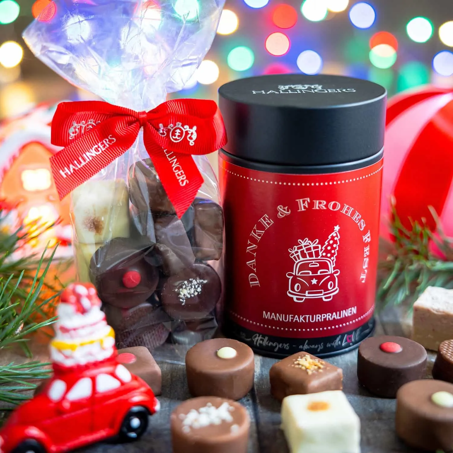 PRALINEN IN DER GESCHENKDOSE OHNE ALKOHOL - Edle handgemachte Pralinen aus feinstem Confiserie-Edelkakao, stilvoll verpackt in einer hochwertigen Geschenkdose. Perfekt als exklusives Geschenk für besondere Genussmomente