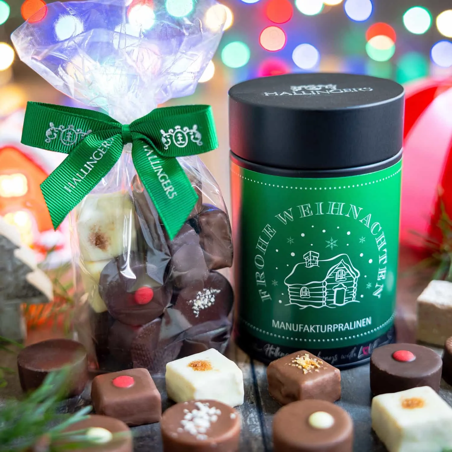 PRALINEN IN DER GESCHENKDOSE OHNE ALKOHOL - Edle handgemachte Pralinen aus feinstem Confiserie-Edelkakao, stilvoll verpackt in einer hochwertigen Geschenkdose. Perfekt als exklusives Geschenk für besondere Genussmomente