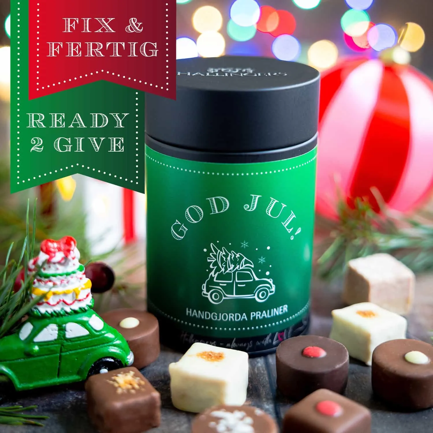 HANDWERK STATT MASSENWARE - Edition \God Jul, green - Svenska\: Vergiss billig produzierte Standard-Pralinen mit schöner Verpackung - entscheidend ist nicht nur der erste Eindruck, sondern der Geschmack, der noch lange in Erinnerung bleibt
