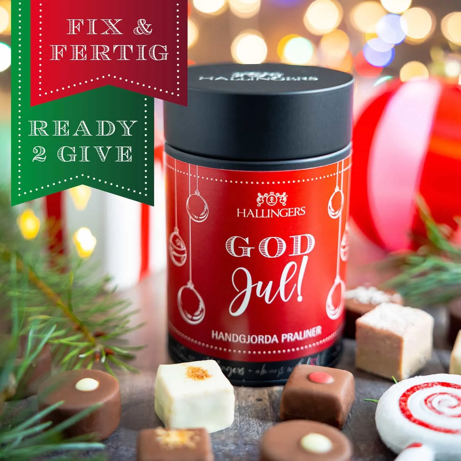 HANDWERK STATT MASSENWARE - Edition \God Jul, red - Svenska\: Vergiss billig produzierte Standard-Pralinen mit schöner Verpackung - entscheidend ist nicht nur der erste Eindruck, sondern der Geschmack, der noch lange in Erinnerung bleibt