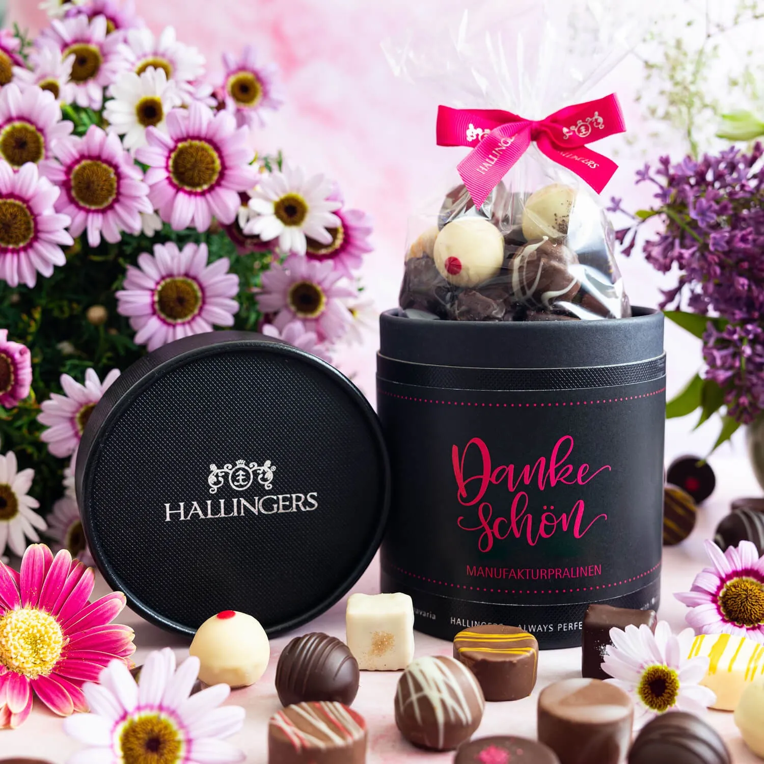 PRALINEN IN DER GESCHENKDOSE OHNE ALKOHOL - Edle handgemachte Pralinen aus feinstem Confiserie-Edelkakao, stilvoll verpackt in einer hochwertigen XXL-Geschenkdose. Perfekt als exklusives Geschenk für besondere Genussmomente