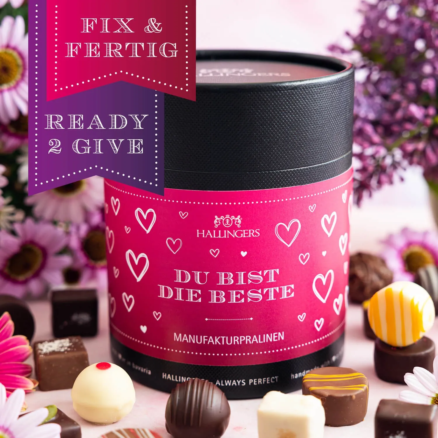 HANDWERK STATT MASSENWARE - Edition \Du bist die Beste\: Vergiss billig produzierte Standard-Pralinen mit schöner Verpackung - entscheidend ist nicht nur der erste Eindruck, sondern der Geschmack, der noch lange in Erinnerung bleibt