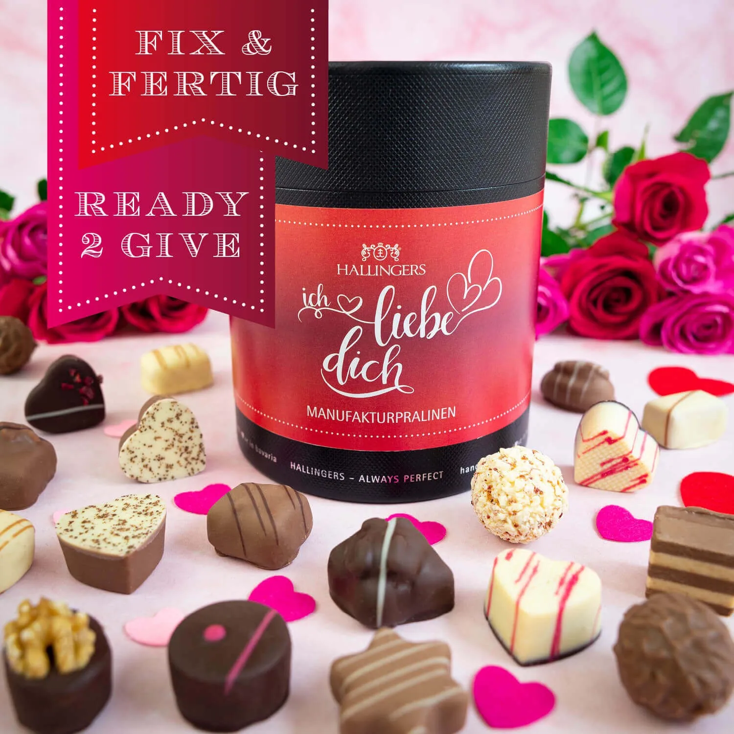 HANDWERK STATT MASSENWARE - Edition \Ich liebe Dich\: Vergiss billig produzierte Standard-Pralinen mit schöner Verpackung - entscheidend ist nicht nur der erste Eindruck, sondern der Geschmack, der noch lange in Erinnerung bleibt