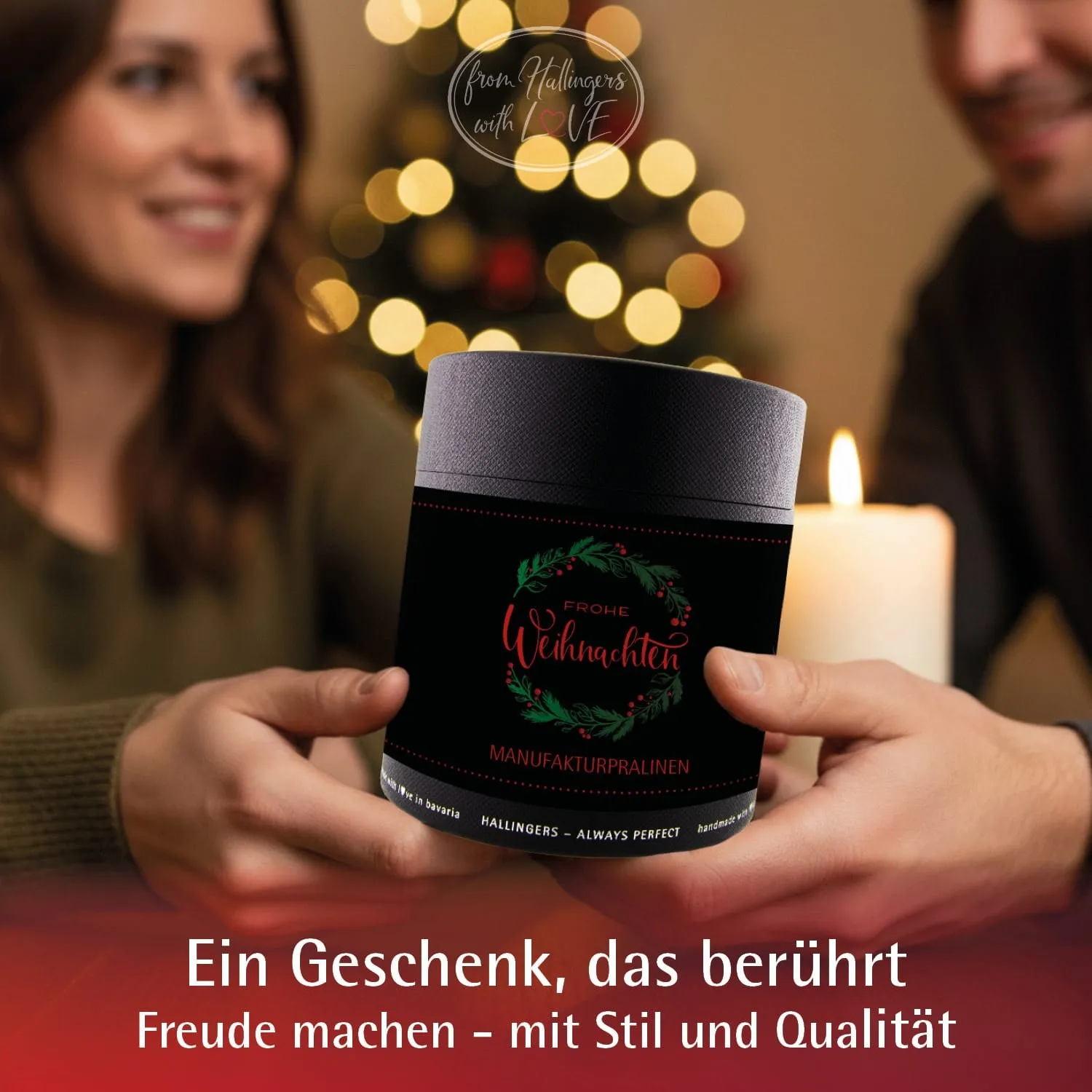 Frohe Weihnachten XXL - Pralinen, ohne Alkohol handmade