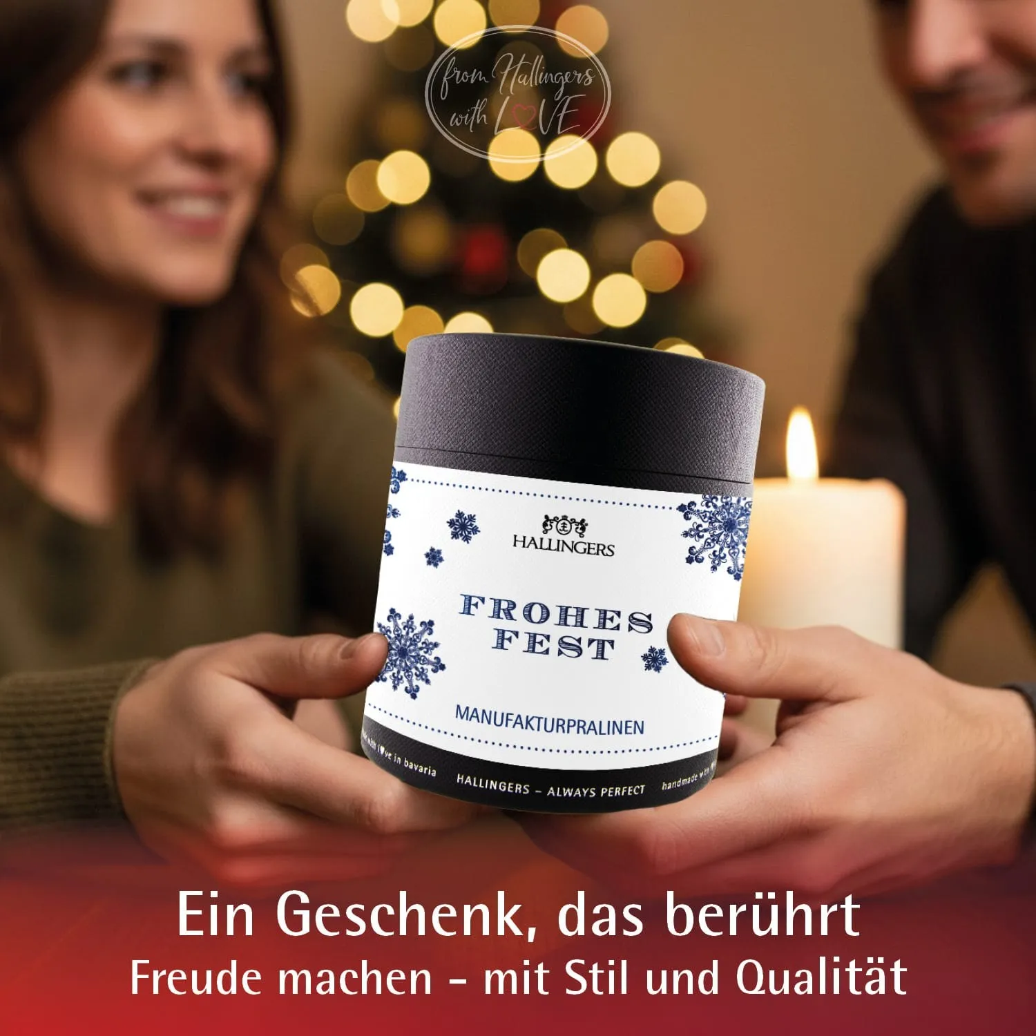 Frohes Weihnachtsfest XXL - Pralinen, ohne Alkohol handmade