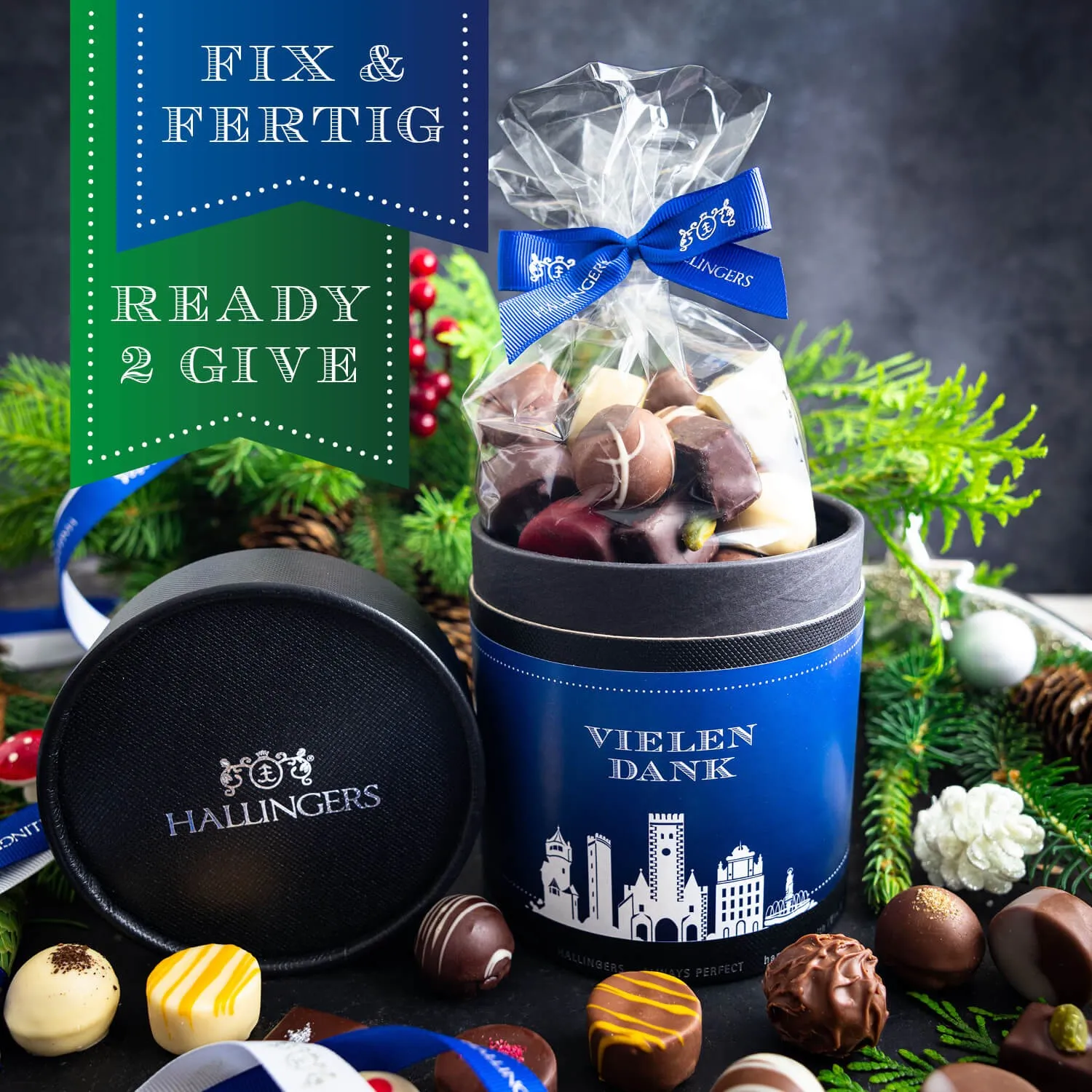 HANDWERK STATT MASSENWARE - Edition \Vielen Dank - Christmas\: Vergiss billig produzierte Standard-Pralinen mit schöner Verpackung - entscheidend ist nicht nur der erste Eindruck, sondern der Geschmack, der noch lange in Erinnerung bleibt