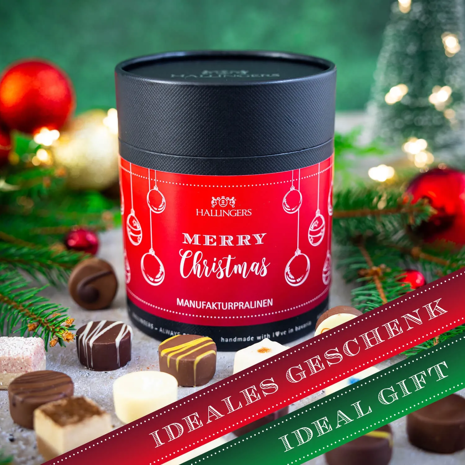 HANDWERK STATT MASSENWARE - Edition \Merry Christmas\: Vergiss billig produzierte Standard-Pralinen mit schöner Verpackung - entscheidend ist nicht nur der erste Eindruck, sondern der Geschmack, der noch lange in Erinnerung bleibt