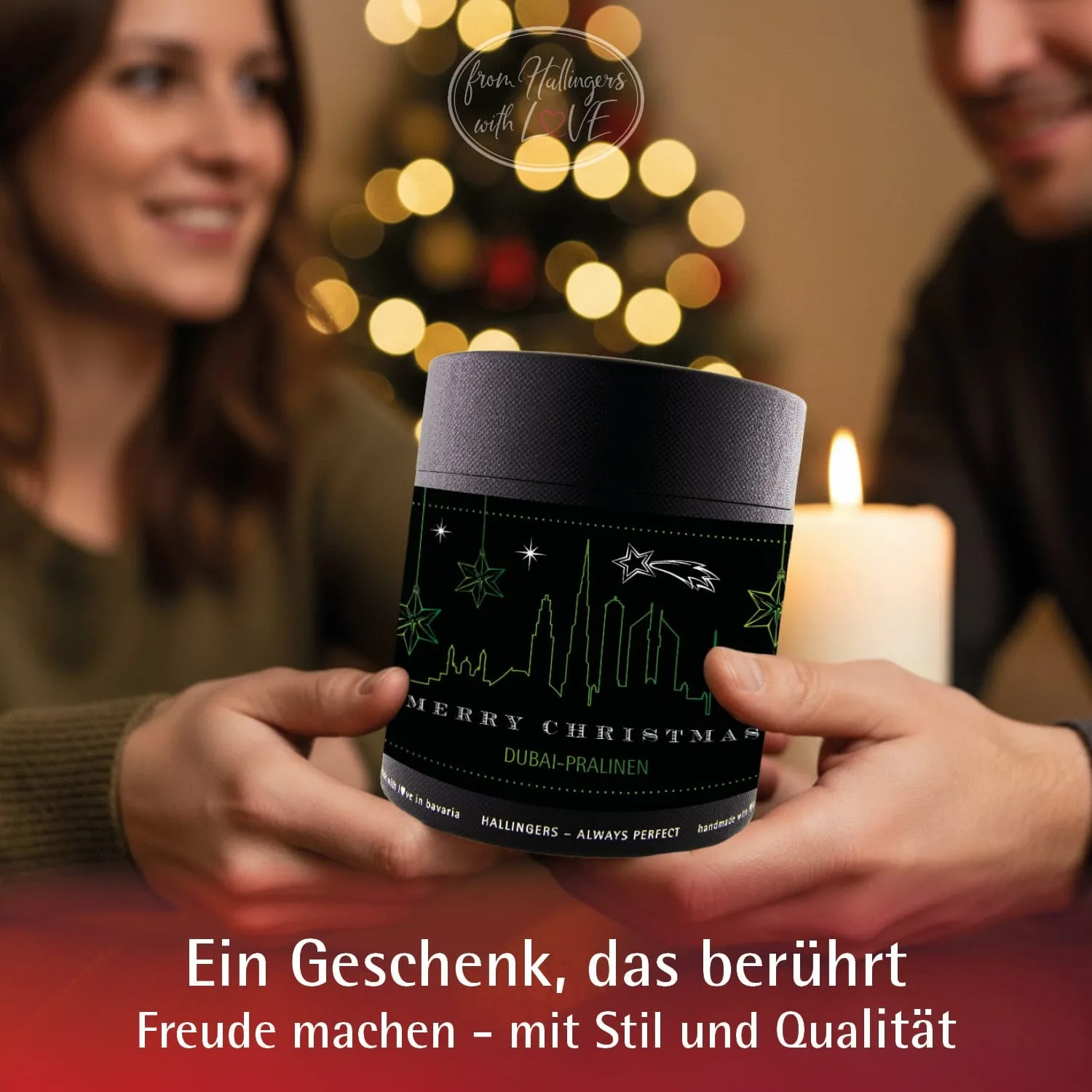 Dubai Pralinen Merry Christmas XXL - Dubai-Style Pralinen, ohne Alkohol handmade